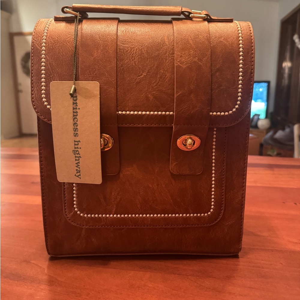 Princess Highway Brown Leather Mini backpack